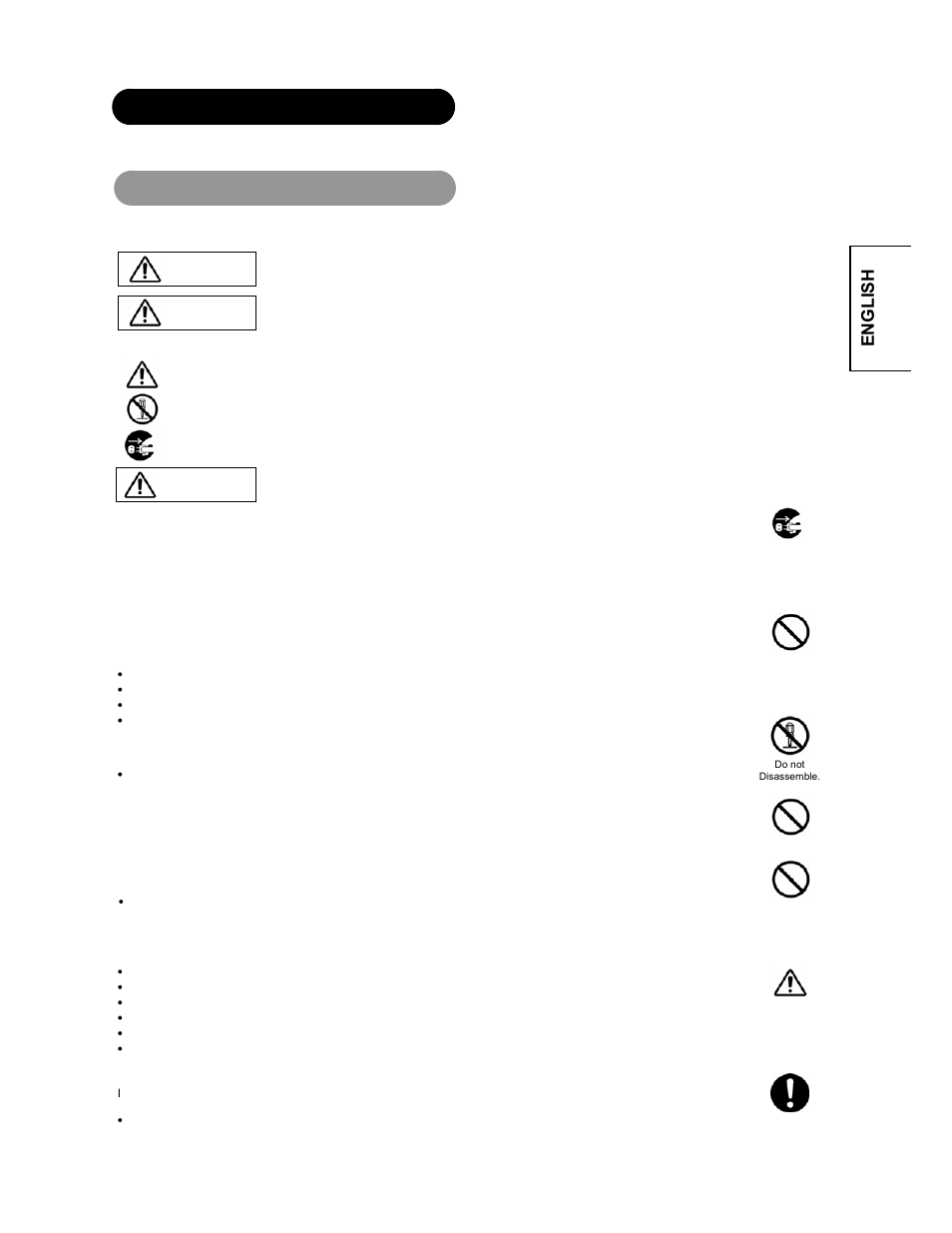 English safety instructions, About the symbols, Warning | Caution | Hitachi CMP4221 User Manual | Page 6 / 38