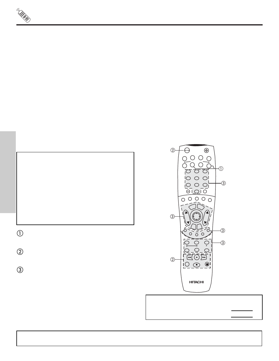 The remote control, My audio equipment code is, Cd amp/rcvr | Hitachi 50V500 User Manual | Page 42 / 84