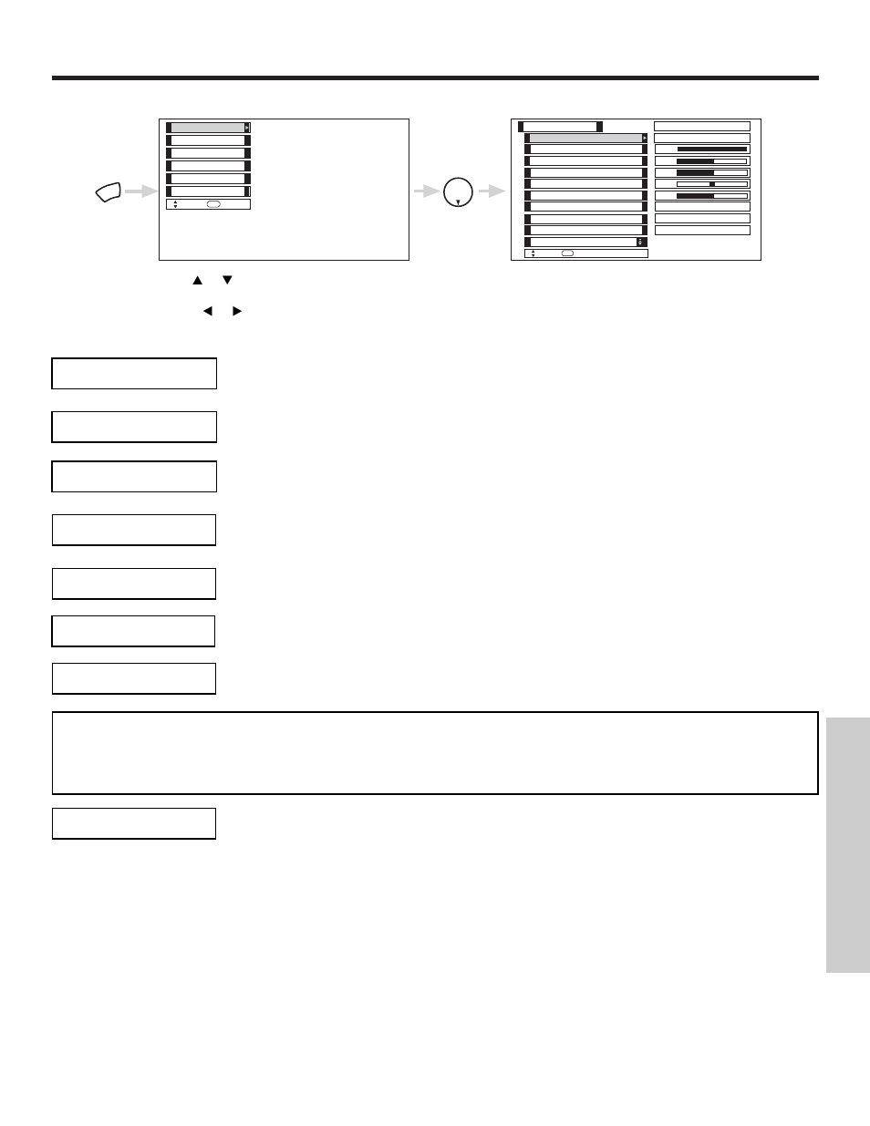 Video, On-screen displa y | Hitachi 50V500 User Manual | Page 47 / 84