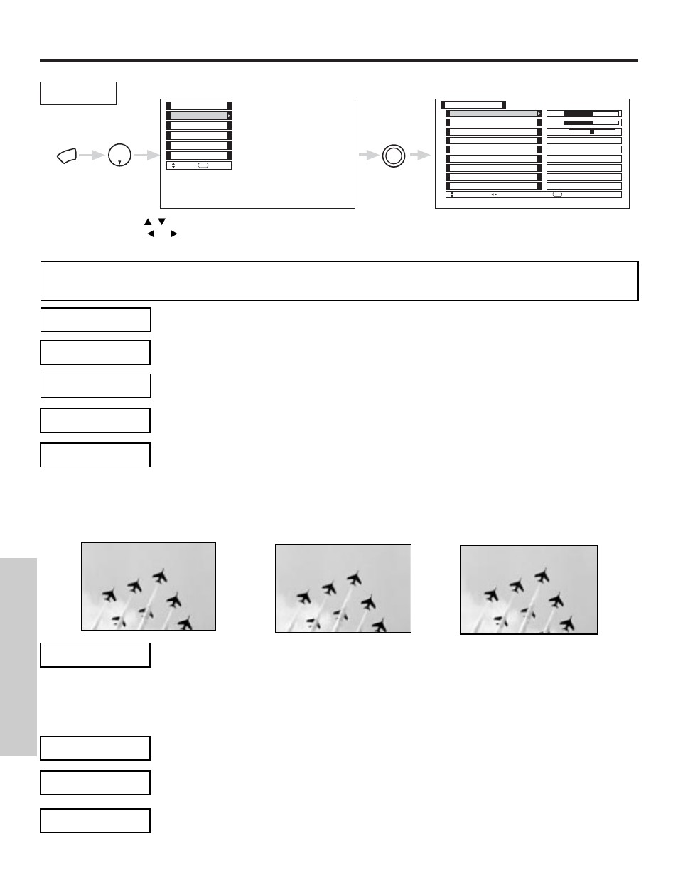 Audio, On-screen displa y | Hitachi 50V500 User Manual | Page 50 / 84