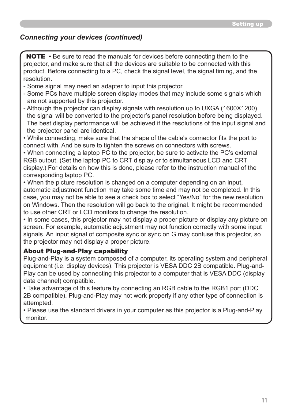 Hitachi CP-X600 User Manual | Page 11 / 64