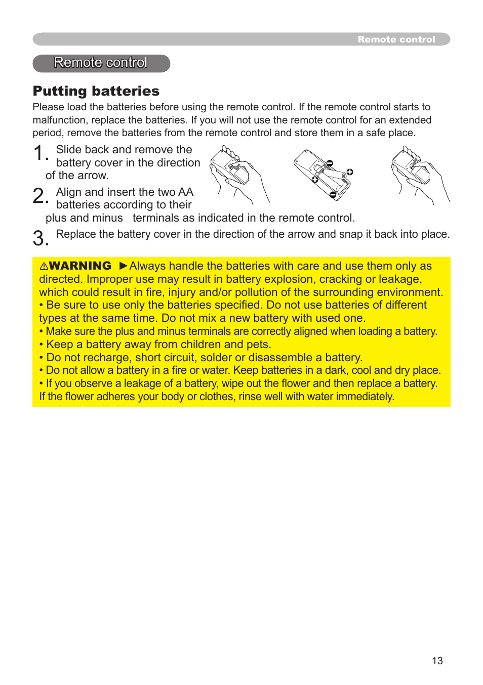 Hitachi CP-X600 User Manual | Page 13 / 64