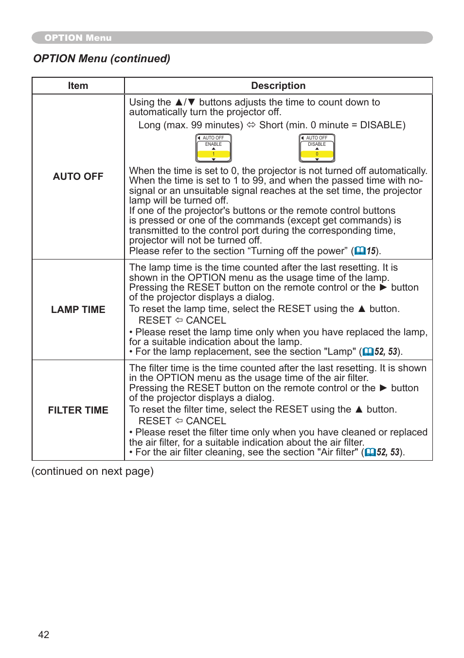 Hitachi CP-X600 User Manual | Page 42 / 64