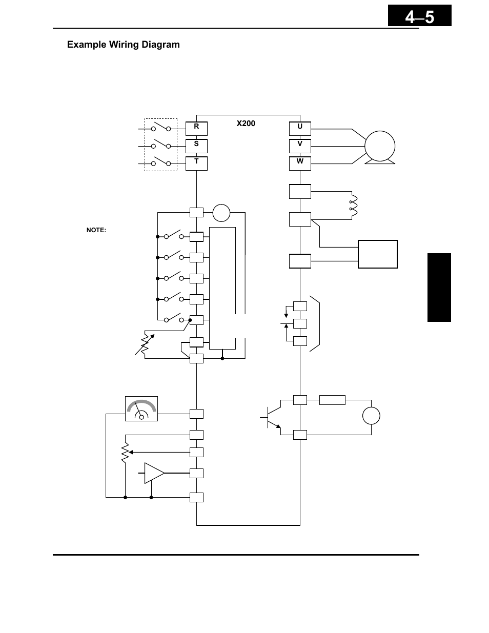 Example wiring diagram | Hitachi X200 Series User Manual | Page 144 / 286