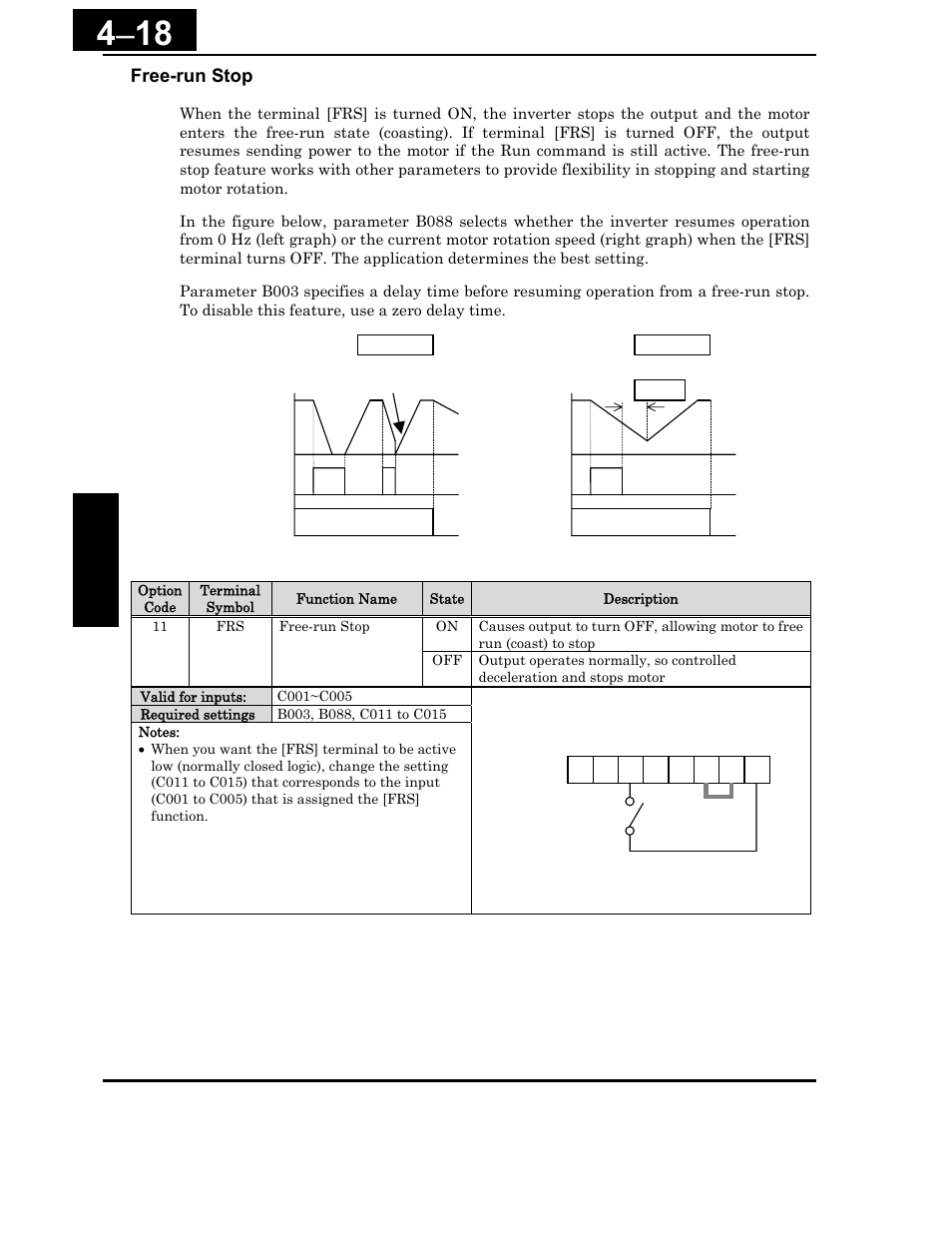 Free-run stop | Hitachi X200 Series User Manual | Page 157 / 286