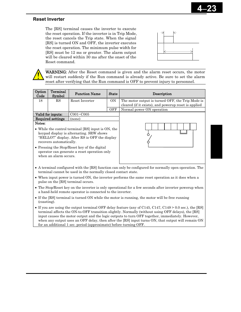 Reset inverter | Hitachi X200 Series User Manual | Page 162 / 286