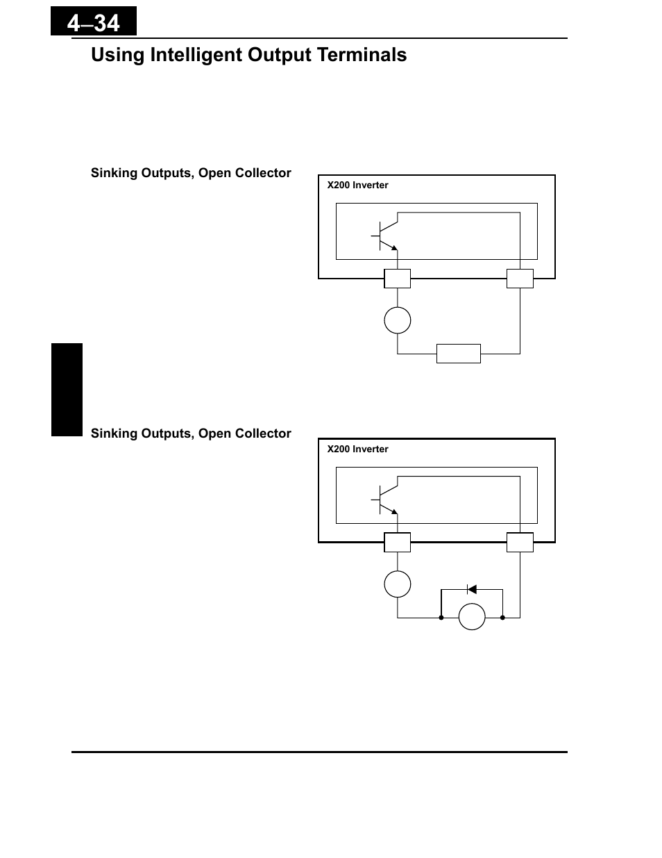 Using intelligent output terminals -34, Using intelligent output terminals | Hitachi X200 Series User Manual | Page 173 / 286