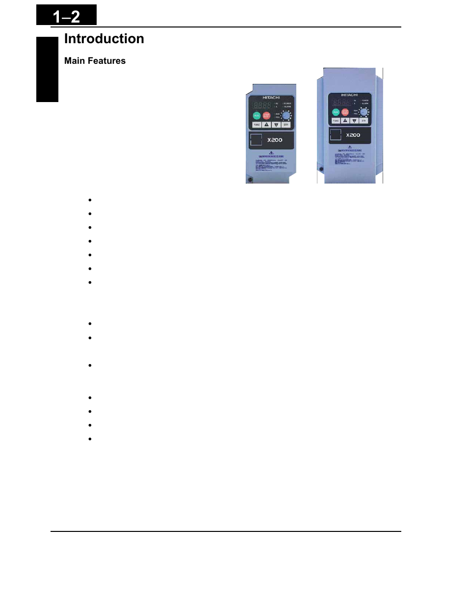 Introduction -2, Introduction | Hitachi X200 Series User Manual | Page 22 / 286