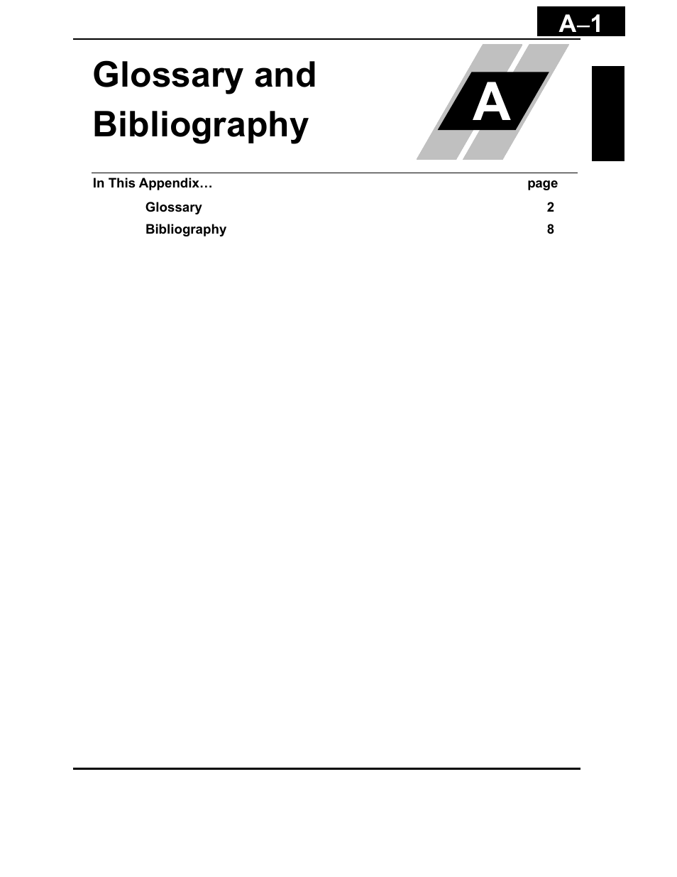 Appendix a: glossary and bibliography, Glossary and bibliography, A − 1 | Hitachi X200 Series User Manual | Page 220 / 286