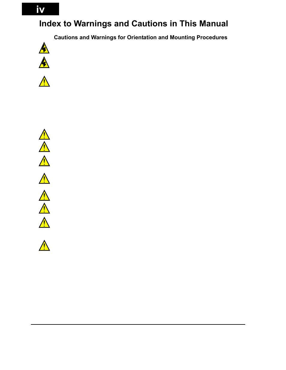 Index to warnings and cautions in this manual iv | Hitachi X200 Series User Manual | Page 5 / 286