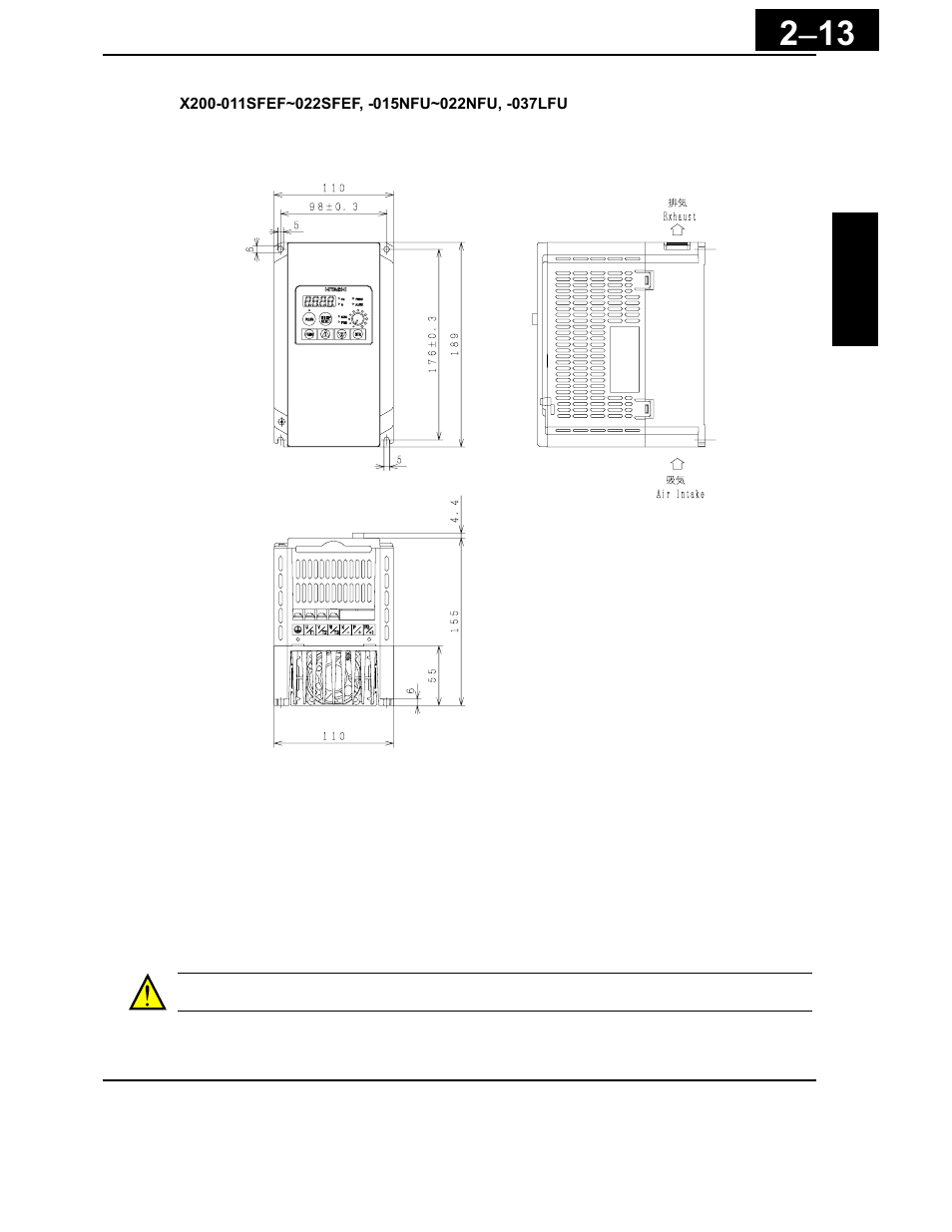 Hitachi X200 Series User Manual | Page 52 / 286