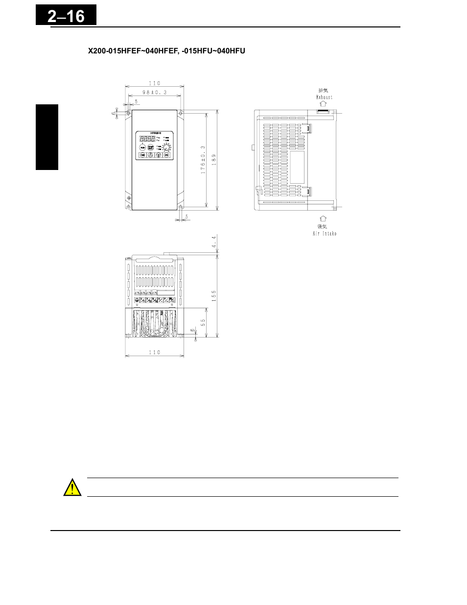 Hitachi X200 Series User Manual | Page 55 / 286