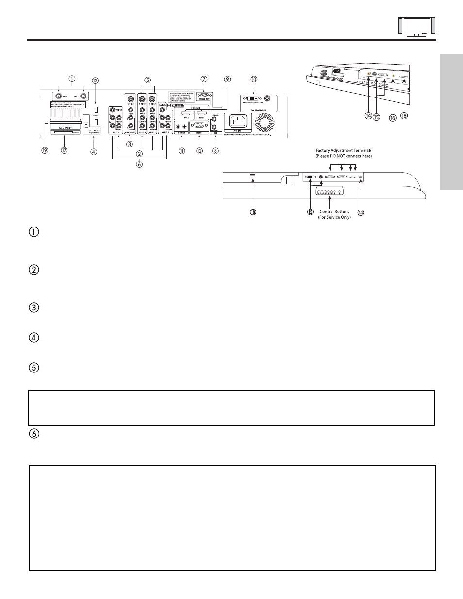 Rear panel jacks, First time use | Hitachi 42HDX61 User Manual | Page 11 / 100
