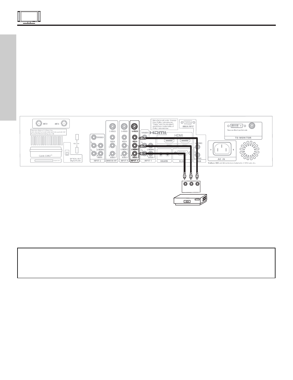 Connecting external video sources, First time use | Hitachi 42HDX61 User Manual | Page 16 / 100