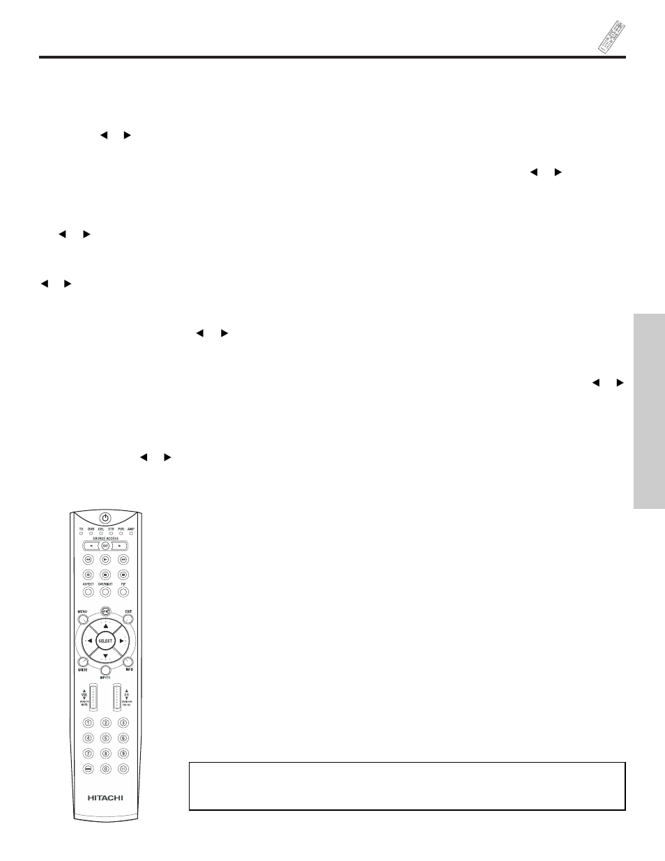 The remote control | Hitachi 42HDX61 User Manual | Page 27 / 100