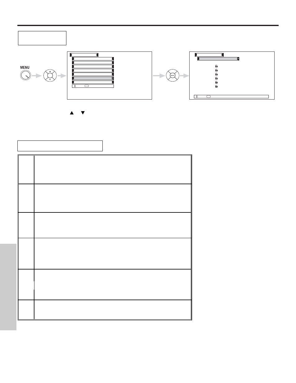 Locks, On-screen displa y | Hitachi 42HDX61 User Manual | Page 66 / 100