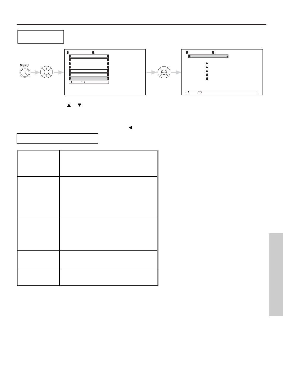 Locks, On-screen displa y | Hitachi 42HDX61 User Manual | Page 67 / 100