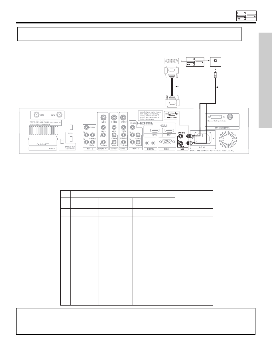 Rgb on screen display, Using the rgb input | Hitachi 42HDX61 User Manual | Page 79 / 100