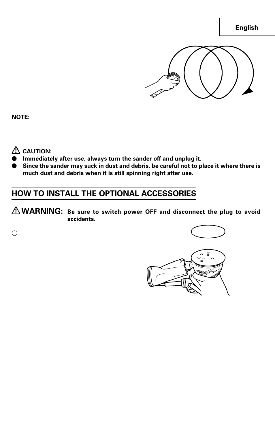 How to install the optional accessories warning | Hitachi SV 13YA User Manual | Page 13 / 44