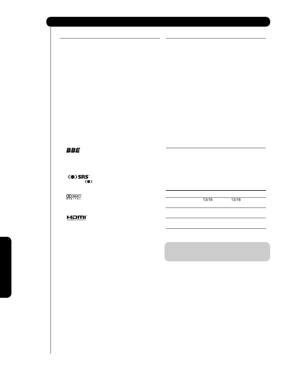 Features and specifications, Useful information | Hitachi 62VS69 User Manual | Page 62 / 72