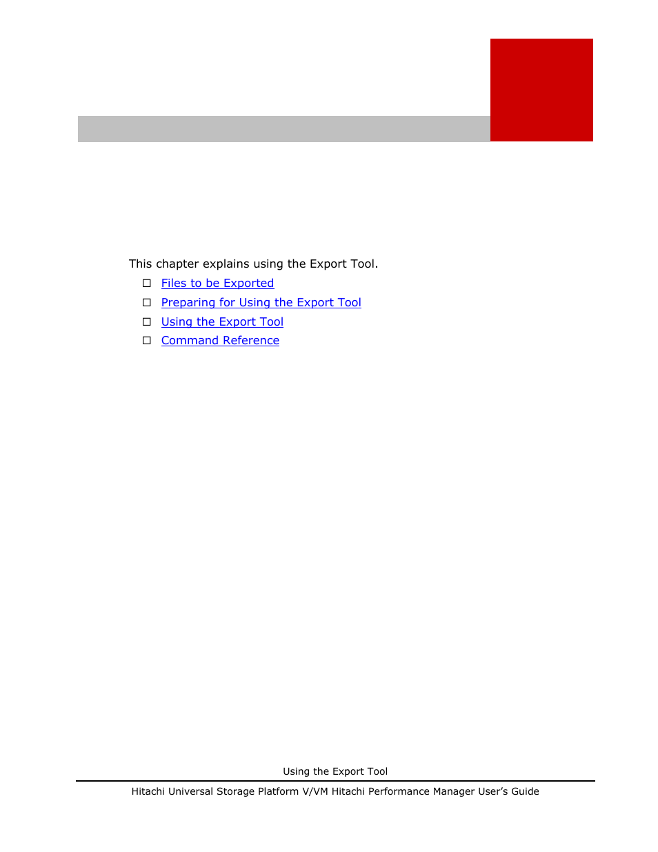 Using the export tool, Using the export tool -1, Chapter 7 - using the export tool | Hitachi MK-96RD617-08 User Manual | Page 165 / 248