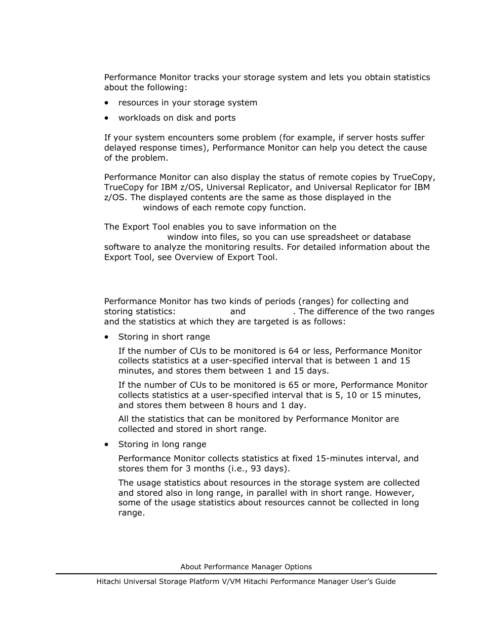 Overview of performance monitor, Understanding statistical storage ranges, Understanding statistical storage ranges -3 | Hitachi MK-96RD617-08 User Manual | Page 19 / 248