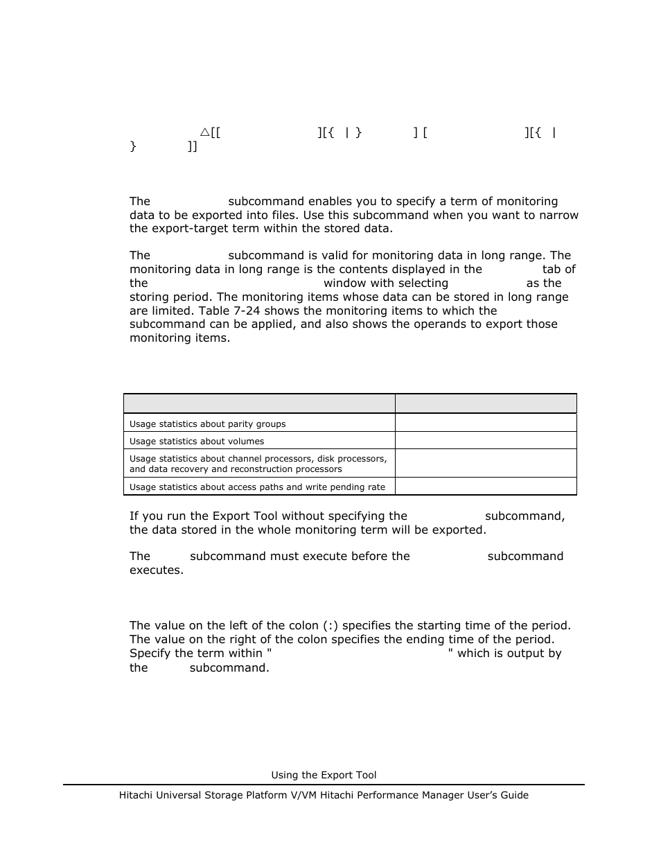 Long-range subcommand, Long-range subcommand -58, Range, see long-range | Subcommand, Subcommand, see long, Range subcommand, Long-range subcommand) | Hitachi MK-96RD617-08 User Manual | Page 222 / 248