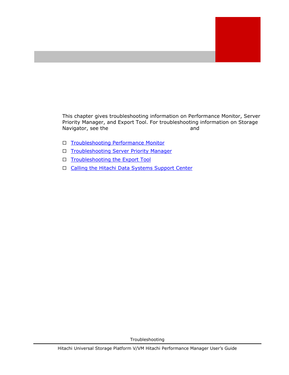 Troubleshooting, Troubleshooting -1, Chapter 8 - troubleshooting | Hitachi MK-96RD617-08 User Manual | Page 235 / 248