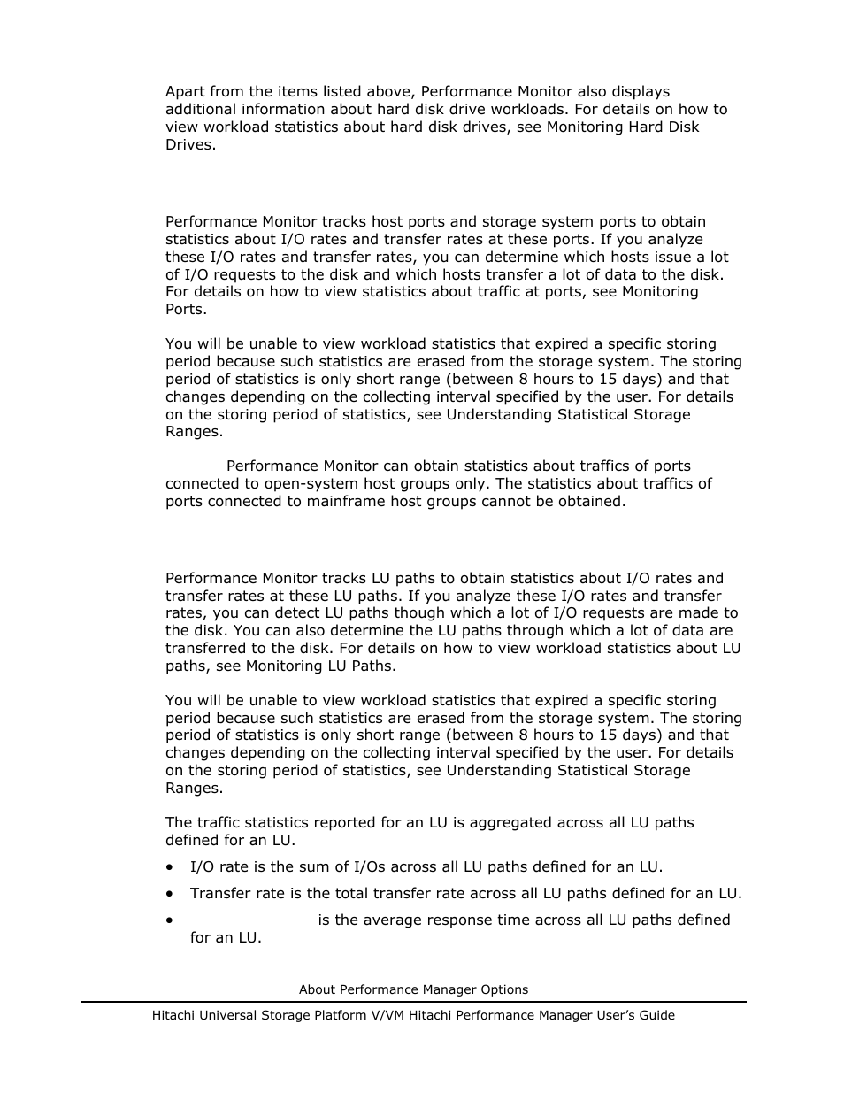 Port traffic statistics, Lu paths traffic statistics, Port traffic statistics -12 | Lu paths traffic statistics -12 | Hitachi MK-96RD617-08 User Manual | Page 28 / 248