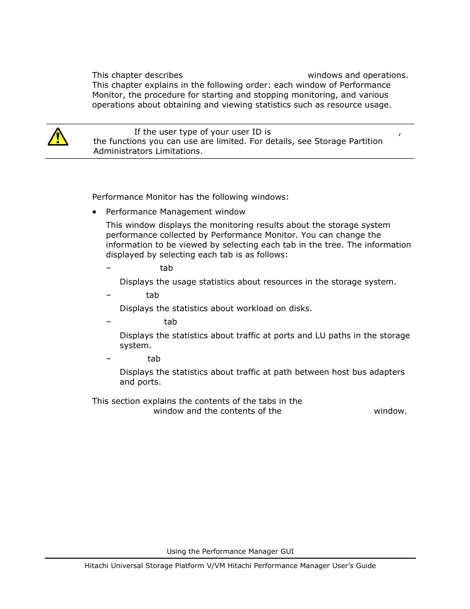 Using the performance monitor windows, Performance monitor window, Performance monitor window -2 | In performance monitor window. for | Hitachi MK-96RD617-08 User Manual | Page 44 / 248