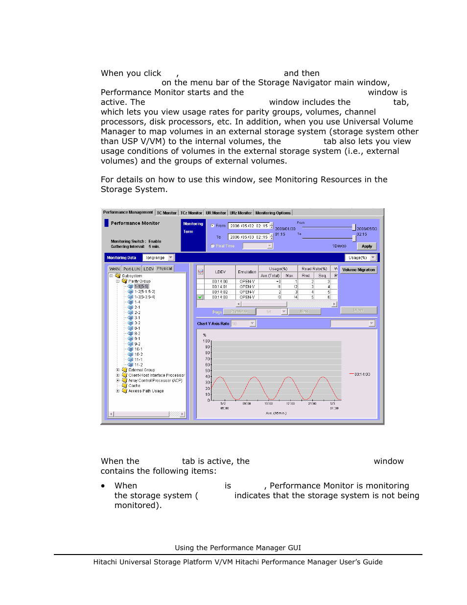 Performance management window, physical tab, Performance management window, physical tab -3 | Hitachi MK-96RD617-08 User Manual | Page 45 / 248
