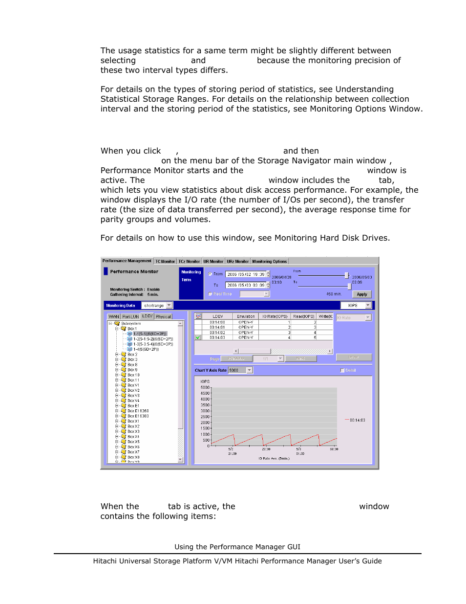 Ldev tab of the performance monitor window, Ldev tab of the performance monitor window -9 | Hitachi MK-96RD617-08 User Manual | Page 51 / 248
