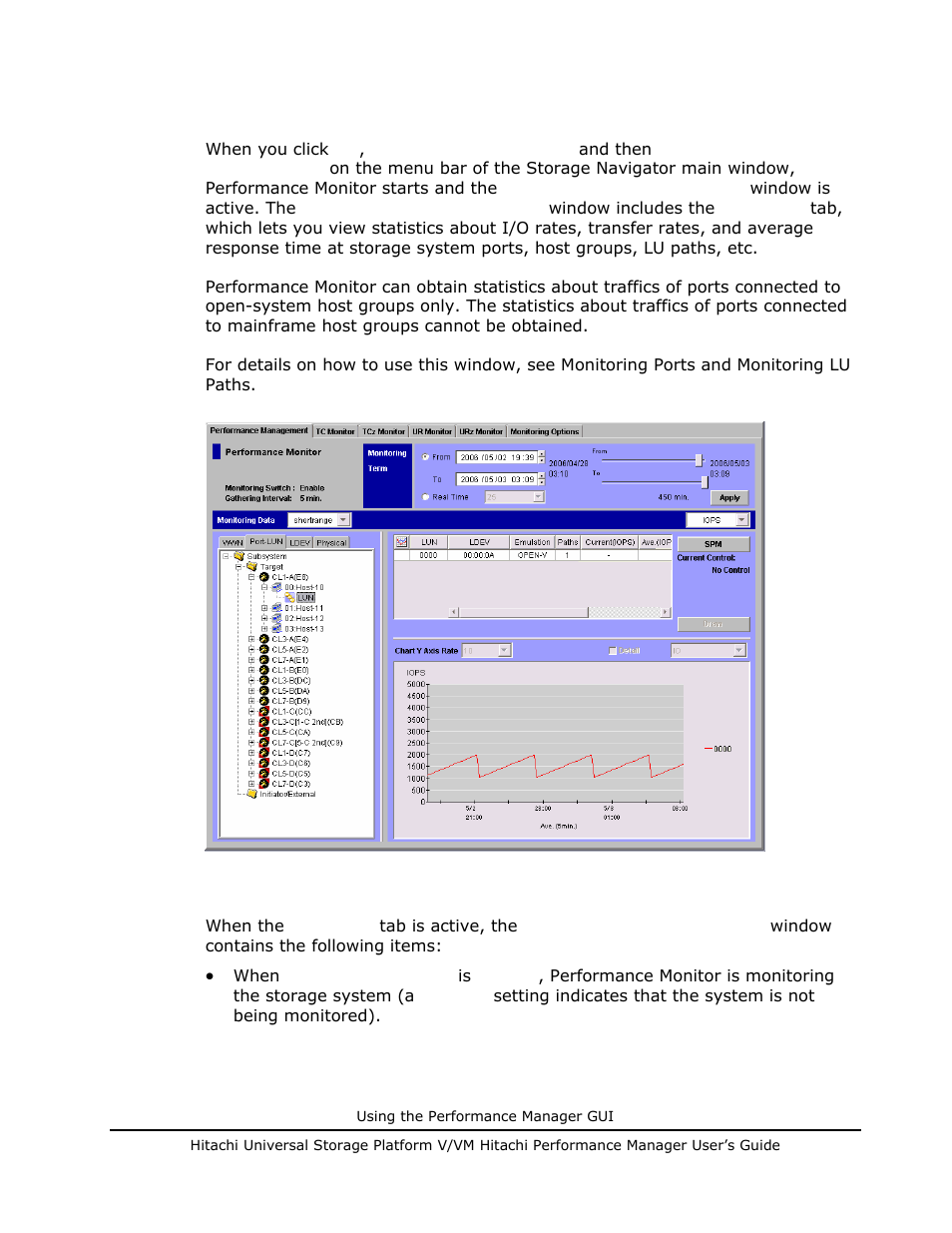 Port-lun tab of the performance monitor window, Port-lun tab of the performance monitor window -15 | Hitachi MK-96RD617-08 User Manual | Page 57 / 248