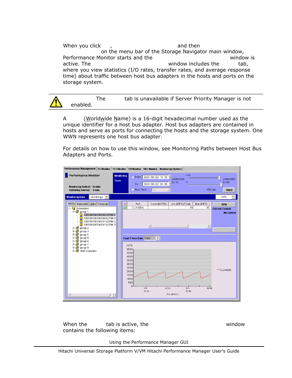 Wwn tab of the performance monitor window, Wwn tab of the performance monitor window -21 | Hitachi MK-96RD617-08 User Manual | Page 63 / 248