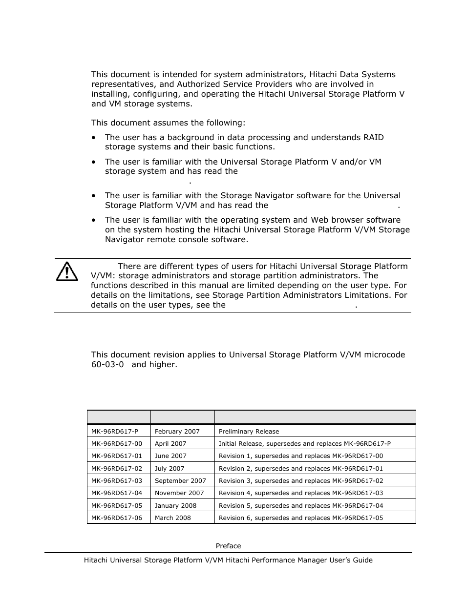 Product version, Intended audience, Document revision level | Hitachi MK-96RD617-08 User Manual | Page 8 / 248