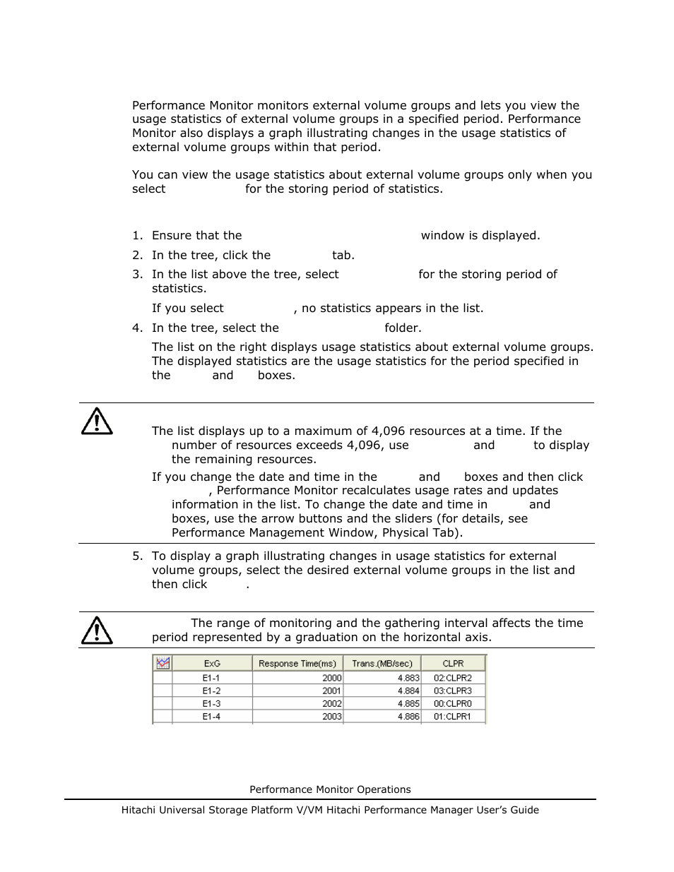 Viewing usage statistics on external volume groups, E viewing usage statistics on external, Volume groups | Hitachi MK-96RD617-08 User Manual | Page 96 / 248