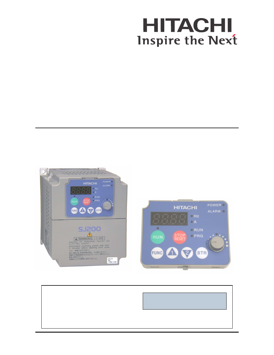 Hitachi SJ200 Series User Manual | 276 pages