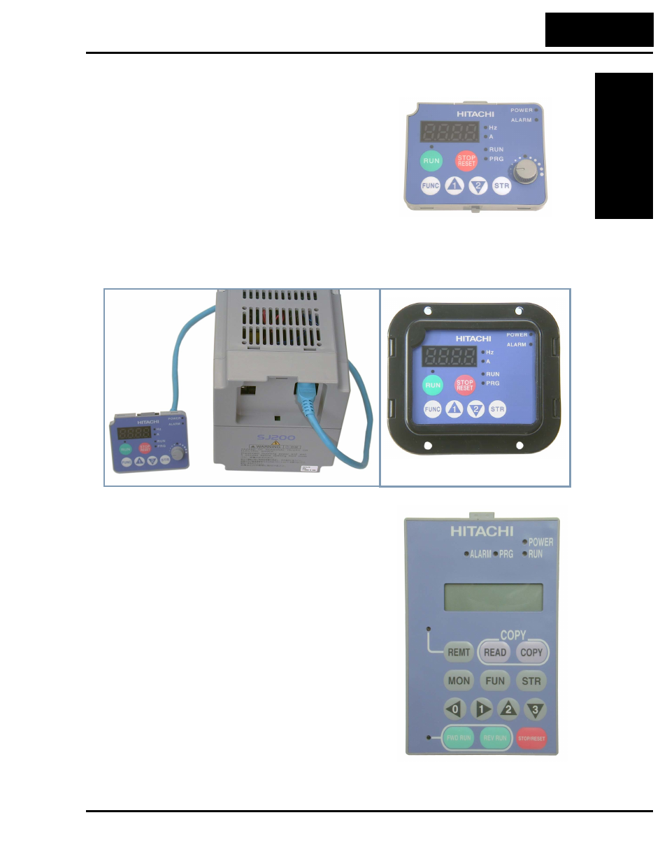 Operator interface options | Hitachi SJ200 Series User Manual | Page 22 / 276