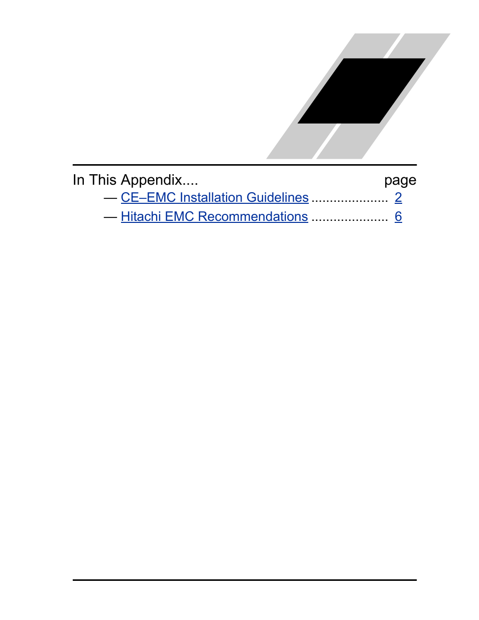 Ce-emc installation guidelines, Appendix d: ce–emc installation guidelines, Ce–emc installation guidelines | Hitachi SJ200 Series User Manual | Page 265 / 276