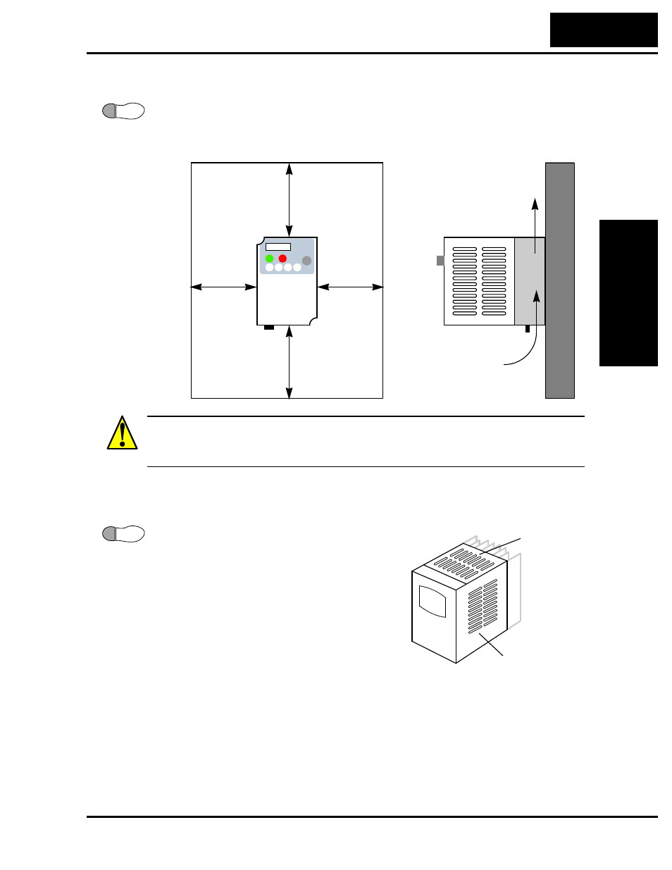 Ensure adequate ventilation, Keep debris out of inverter vents | Hitachi SJ200 Series User Manual | Page 49 / 276