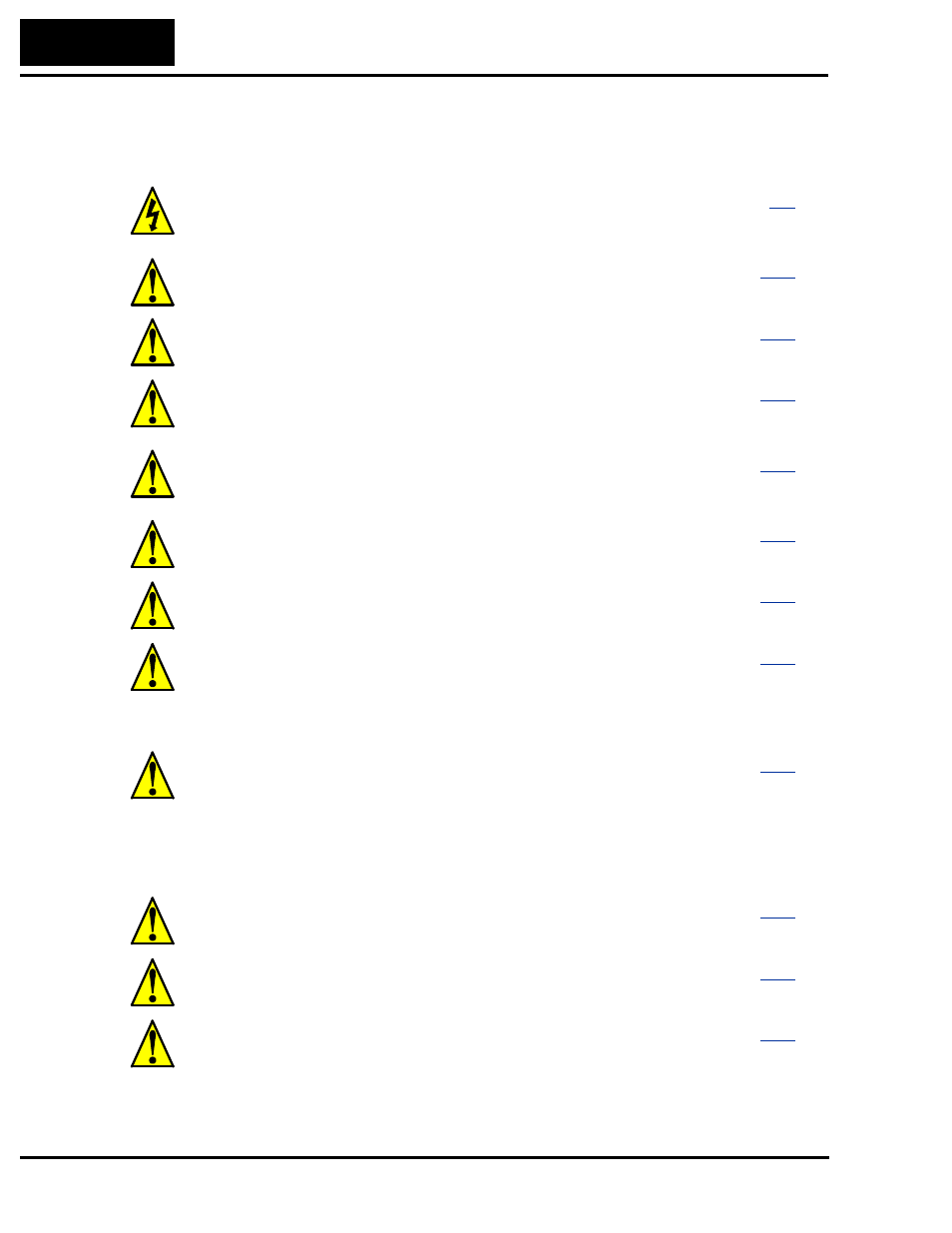 Index to warnings and cautions in this manual | Hitachi SJ200 Series User Manual | Page 5 / 276