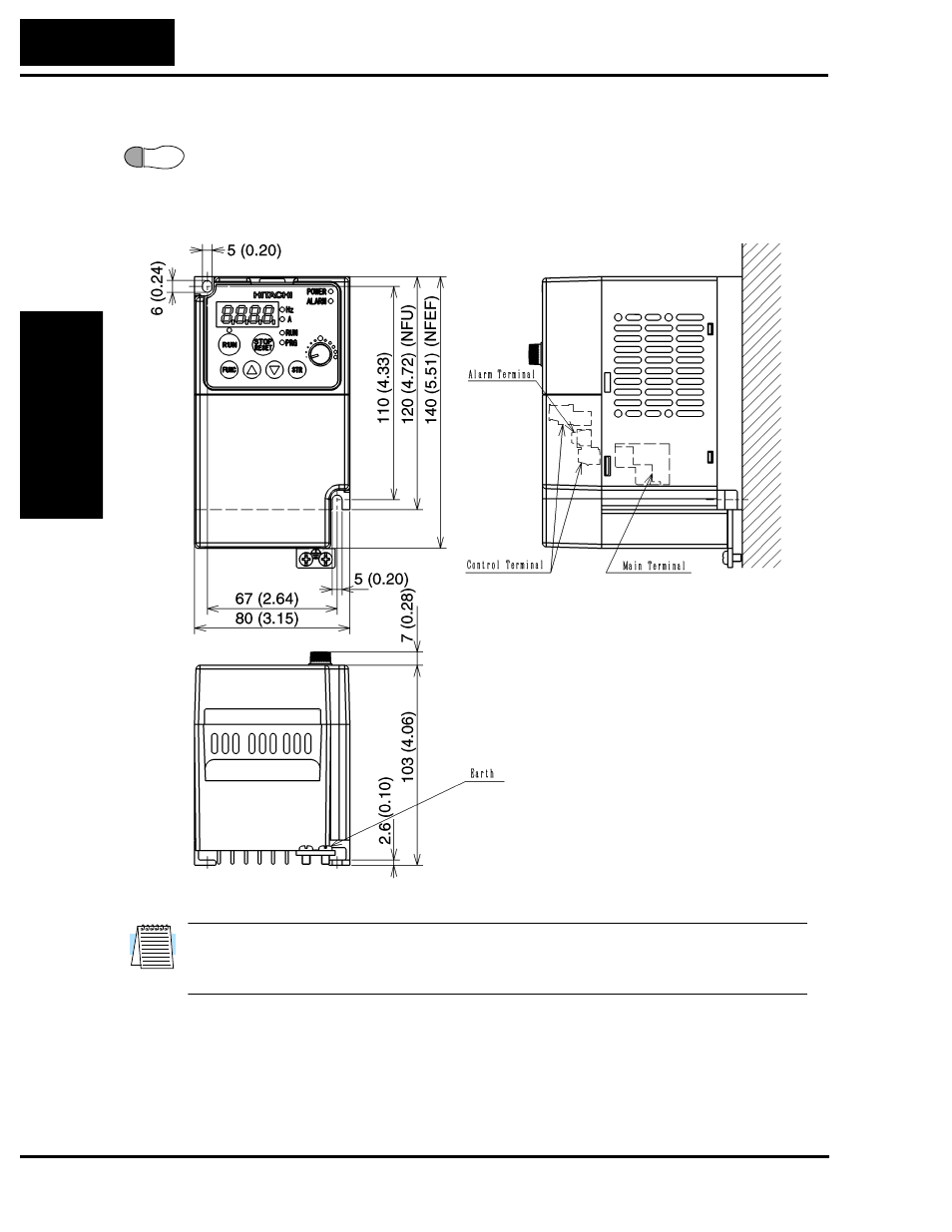 Check inverter dimensions | Hitachi SJ200 Series User Manual | Page 50 / 276