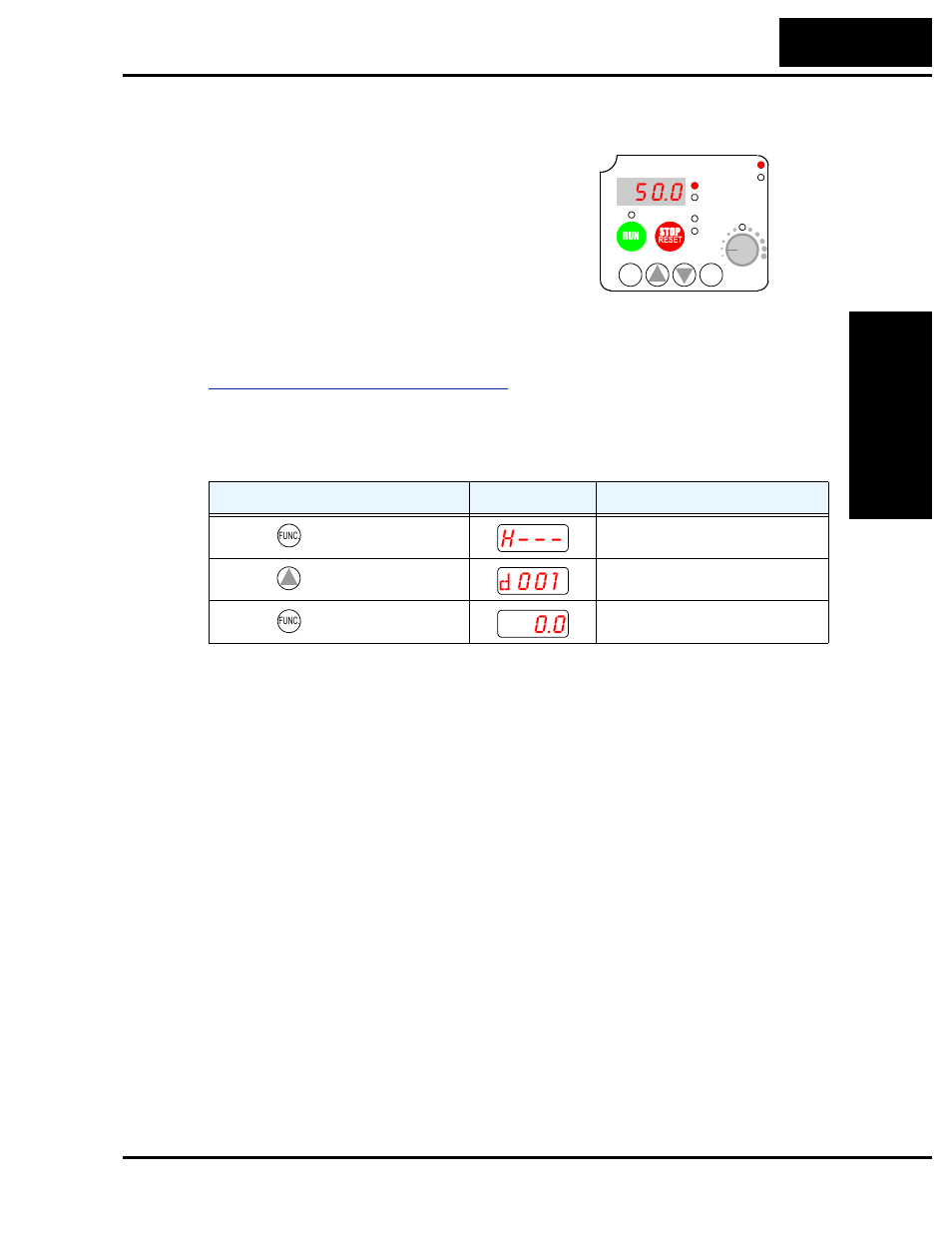 Monitoring parameters with the display, Running the motor | Hitachi SJ200 Series User Manual | Page 71 / 276