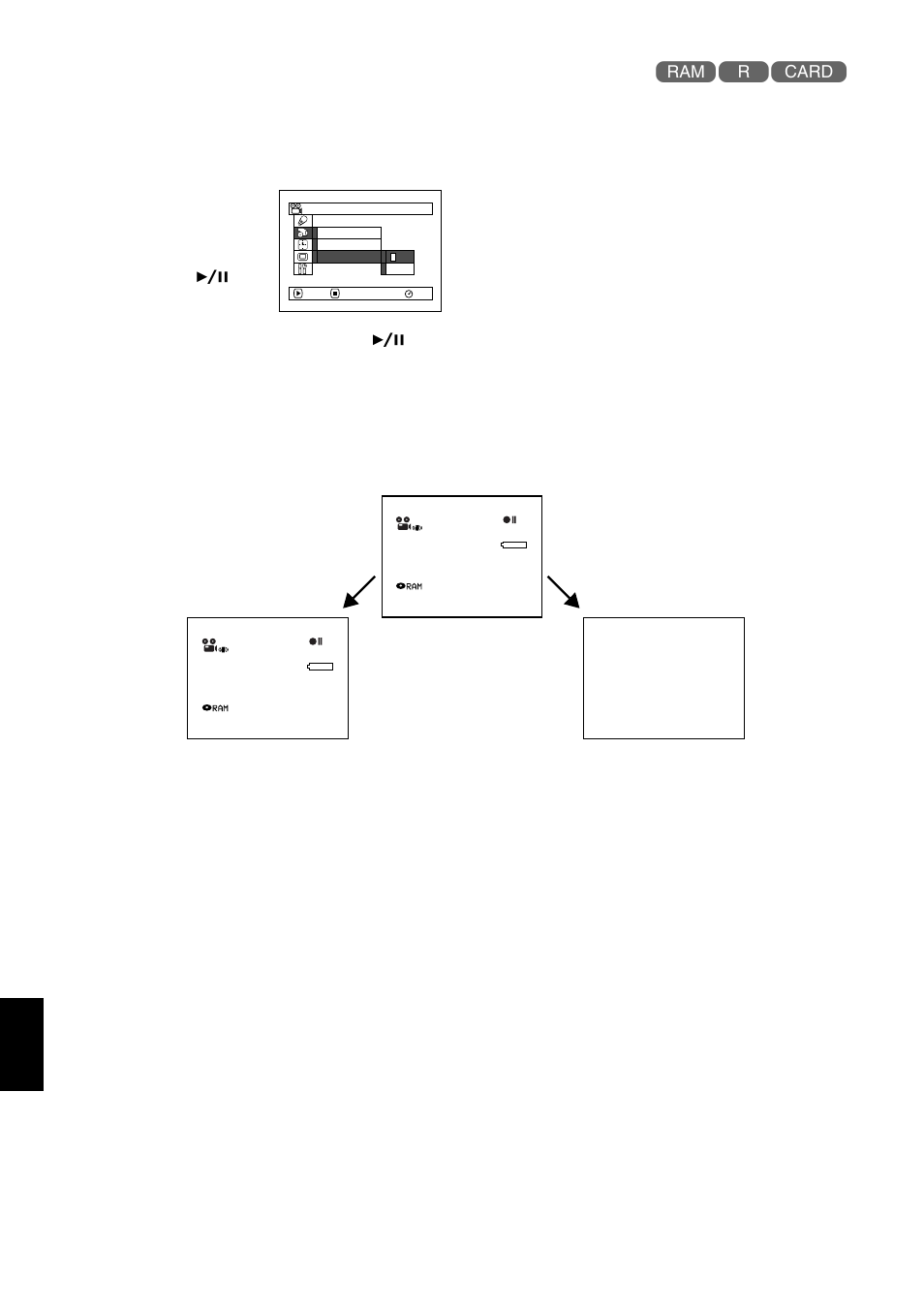 English, Choose “on” or “off”, and press the a button, Press the menu button to end the setting | Hitachi DZMV580A User Manual | Page 100 / 187