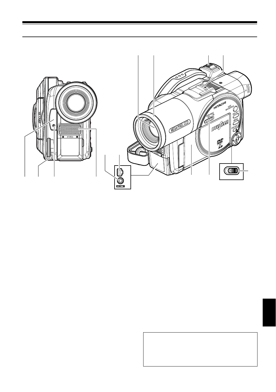 Names of parts | Hitachi DZMV580A User Manual | Page 17 / 187