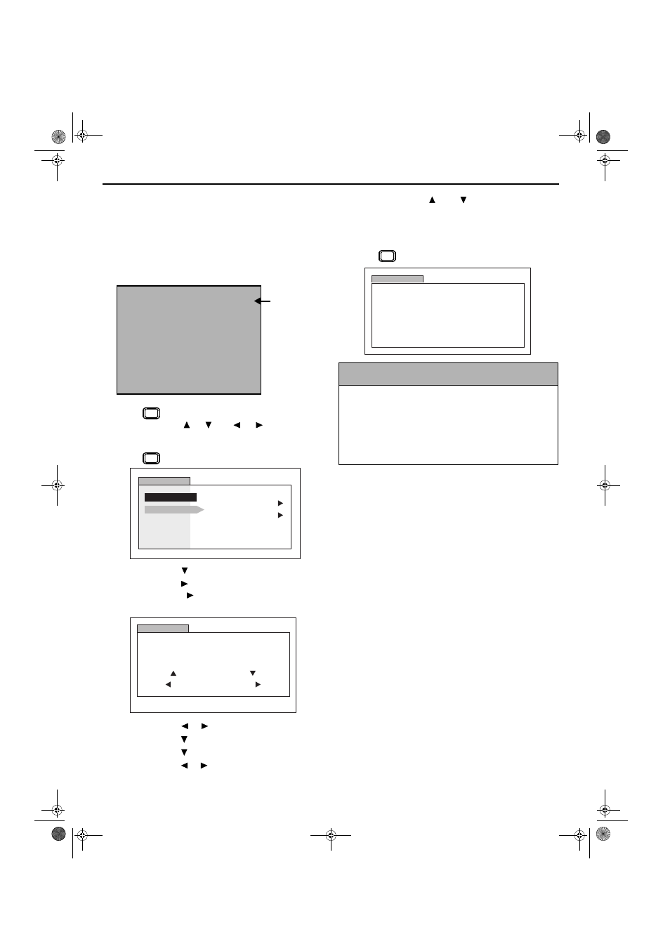 Menu selections, Custom, Manual caption | Hitachi GX Series 27GX01B User Manual | Page 21 / 28