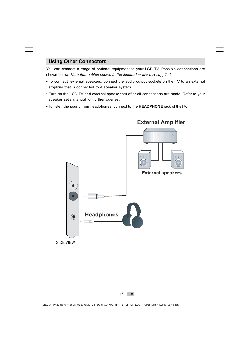 Using other connectors | Hitachi L22DP03U User Manual | Page 16 / 63