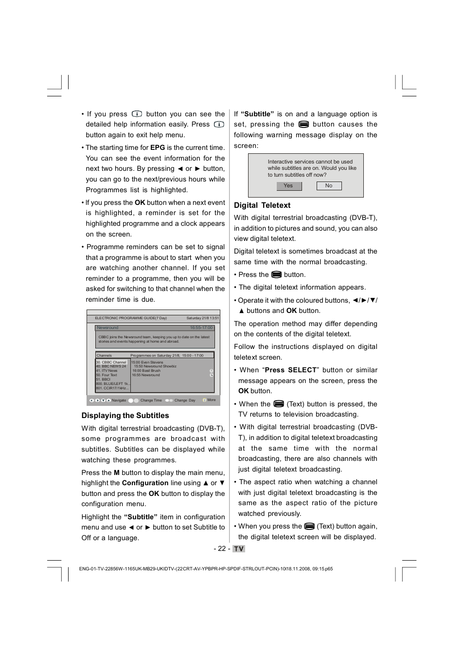 Hitachi L22DP03U User Manual | Page 23 / 63