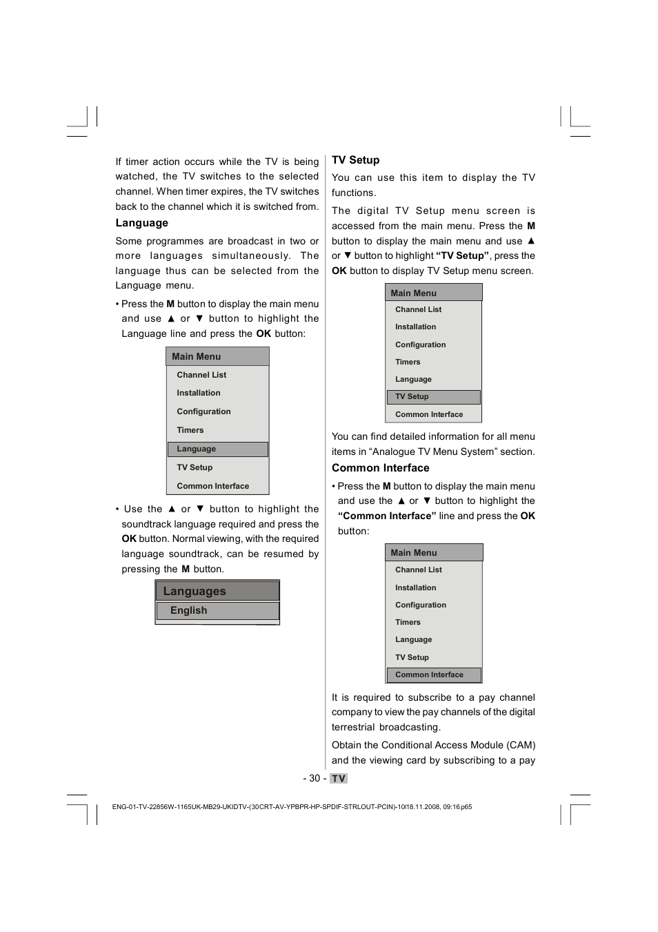 Languages | Hitachi L22DP03U User Manual | Page 31 / 63