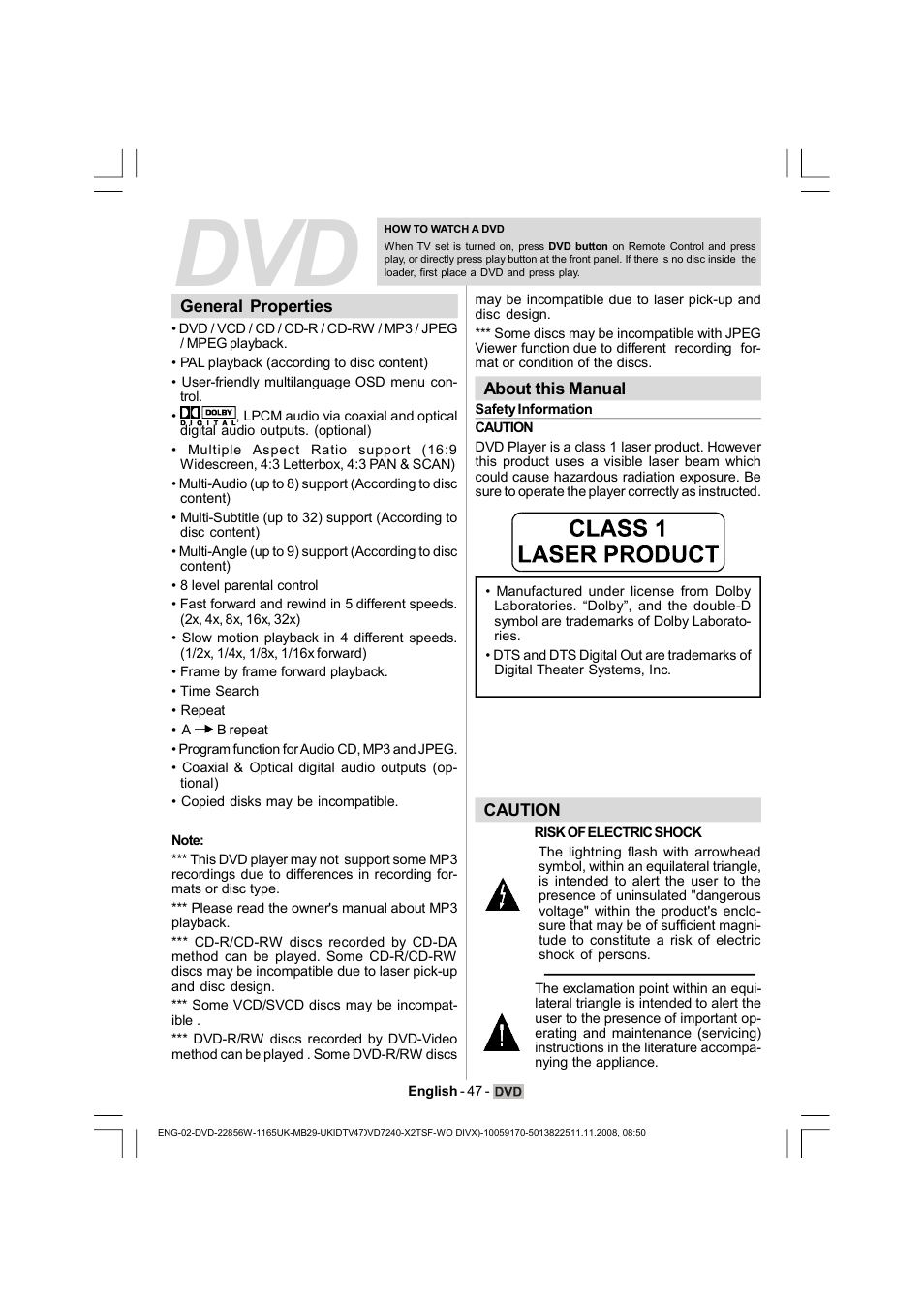 Hitachi L22DP03U User Manual | Page 48 / 63
